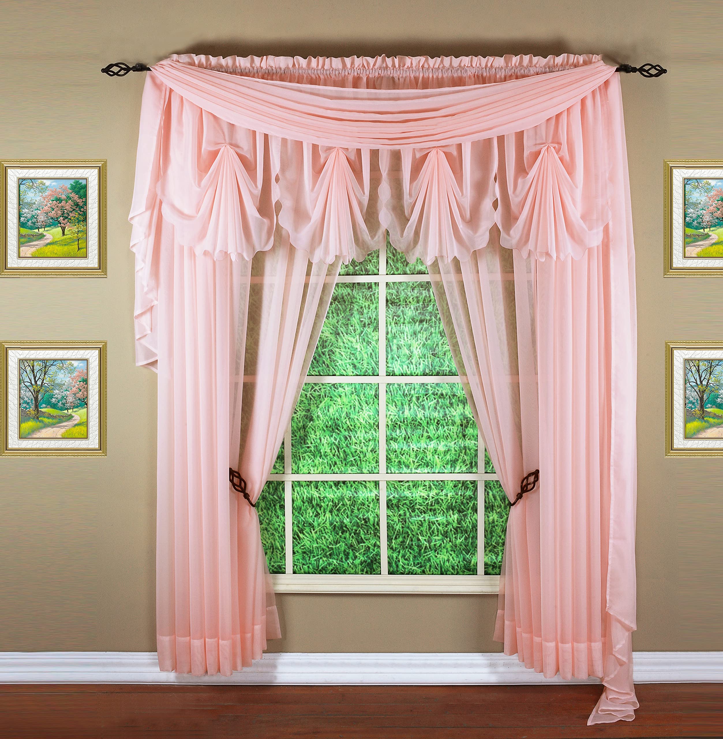 Today's Curtain Emelia Original Voile Panel 84", Rose, 60" W x 84" L, W 60" x L 84" (1 Panels) - Image 4