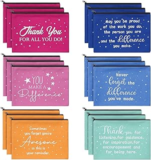 Thank You Gifts for Women Appreciation Cosmetic Bags Gifts for Coworkers Inspirational Gifts Toiletry Bags for Friends Colleagues Appreciation Makeup Bags for Employee (Inspirational, 24 Pcs)