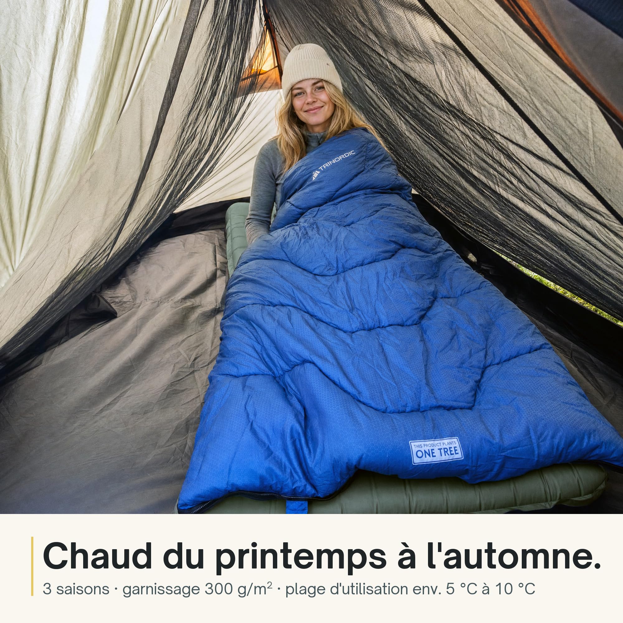 Trinordic Sac de Couchage Rectangulaire – 3 Saisons, pour Adultes