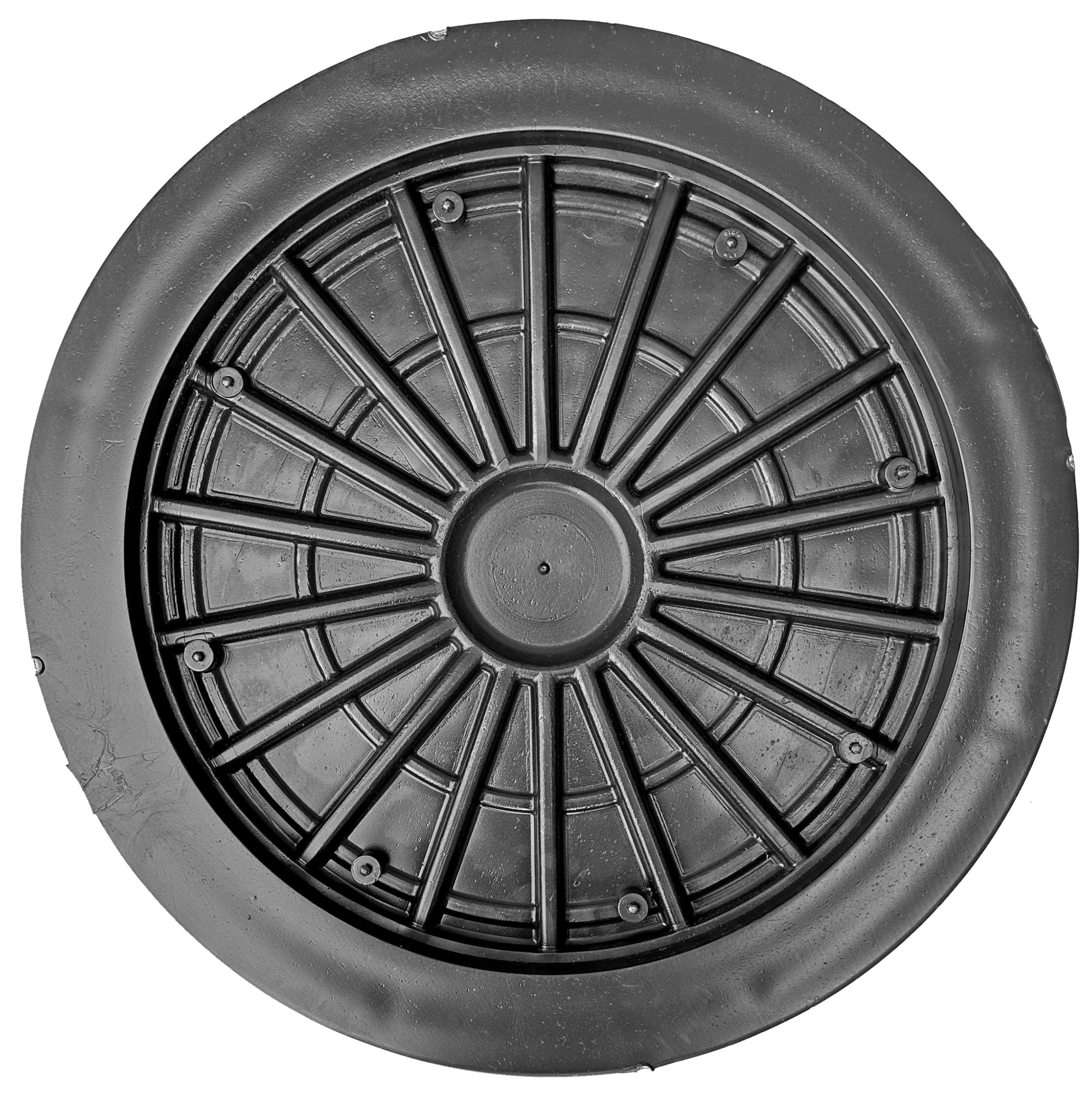 Tapa de pozo Ø500, Tapa de Alcantarilla Redonda A15, Tapa de registro y Tapa de arqueta de Plástico DN500/620 EN-124, Carga max 1500 Kg, BabylonPlast (Negro)