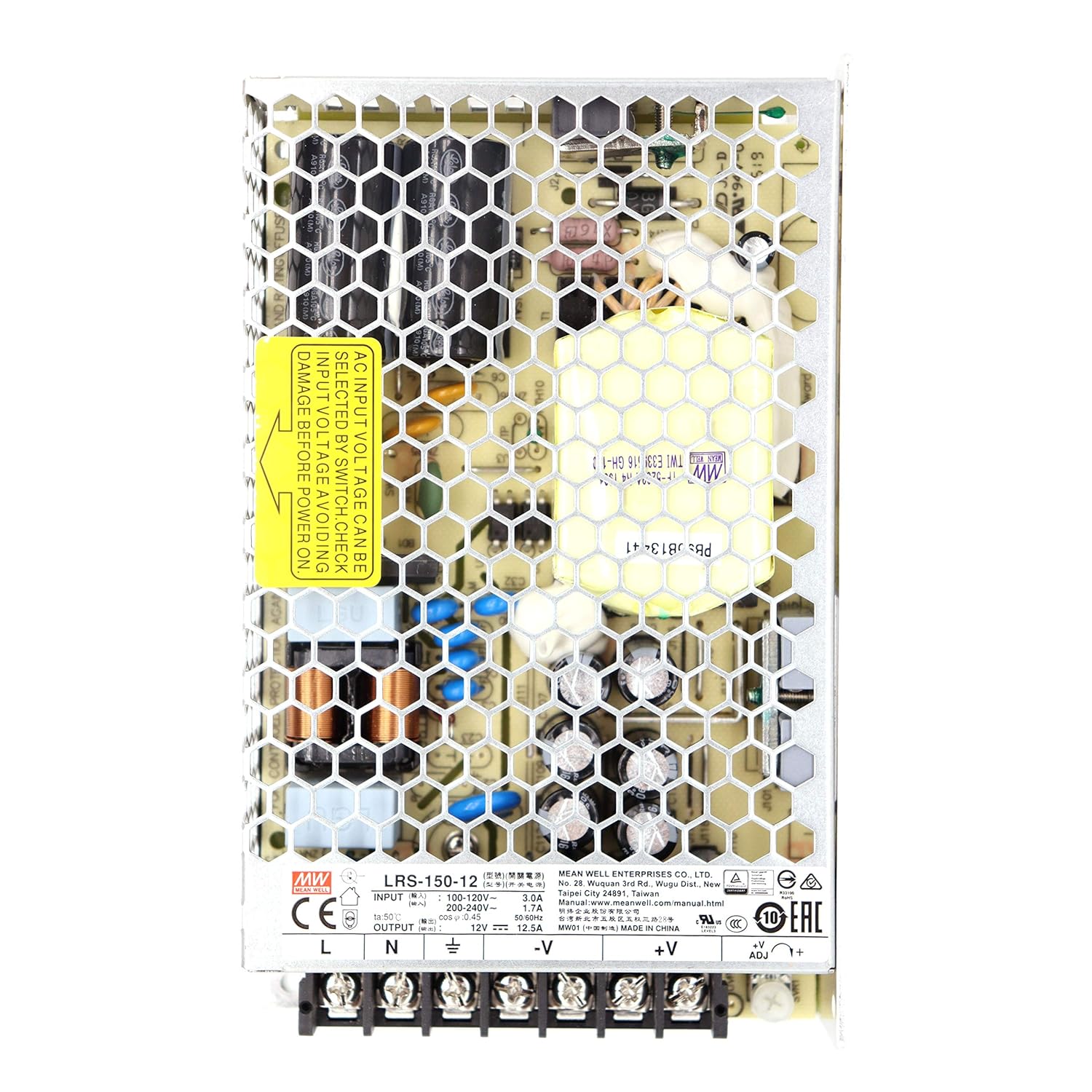 Mean Well LRS-150-12 150W Single Output Switchable Power Supply 12VDC 12.5A (LRS Series 150W 12V)