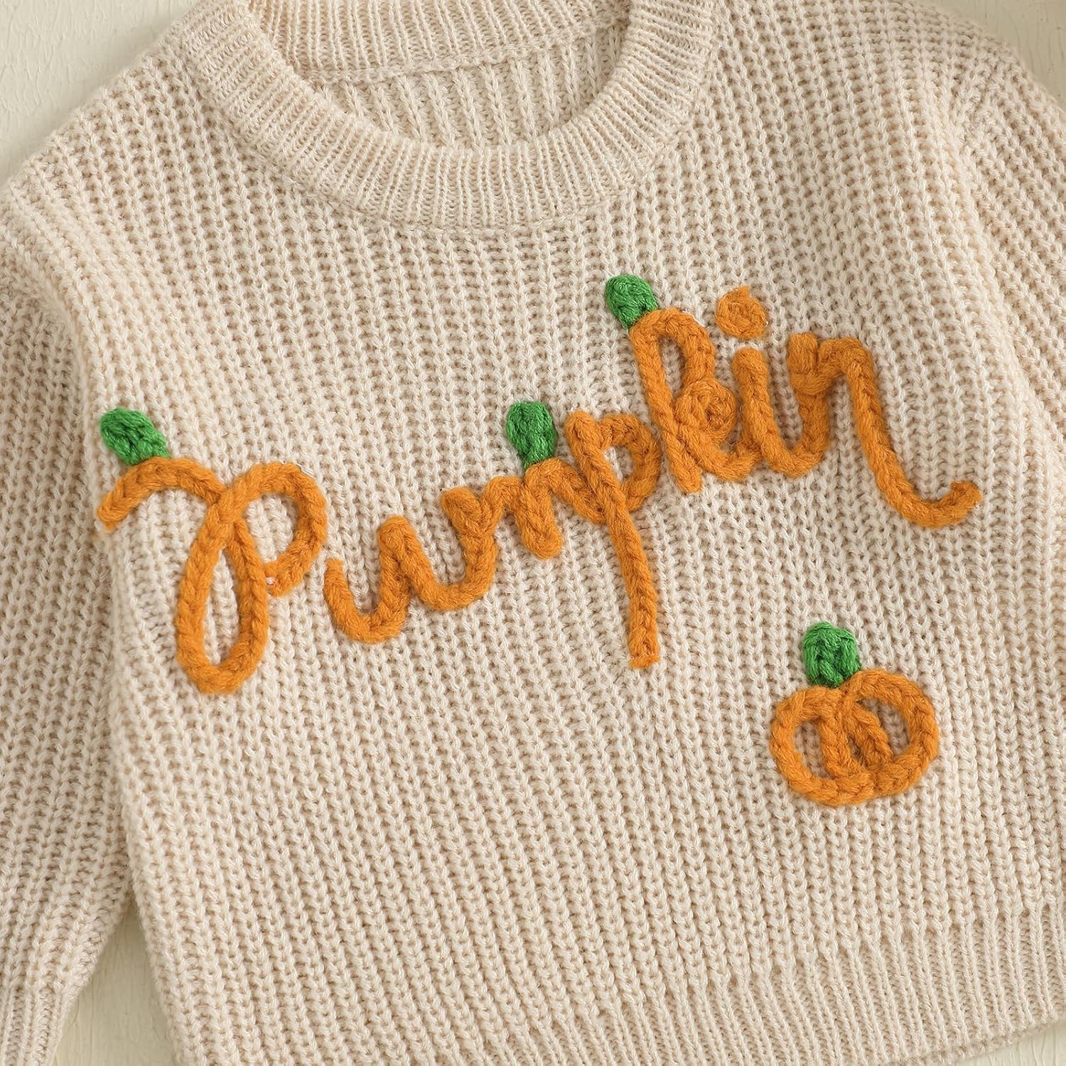 Toddler Baby Boy Girl Halloween Outfit Pumpkin Sweater Embroidery Knit Pullover Sweatshirt Fall Winter Clothes - Image 5