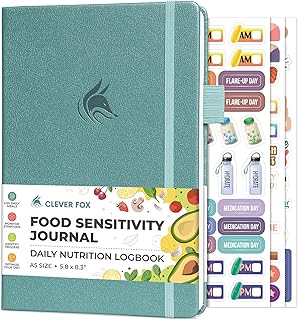 Clever Fox Food Sensitivity Journal – Daily Intolerance & Symptom Log for IBS, Diabetic, Low Fodmap, Elimination Diet – Health Tracker (Aquamarine)