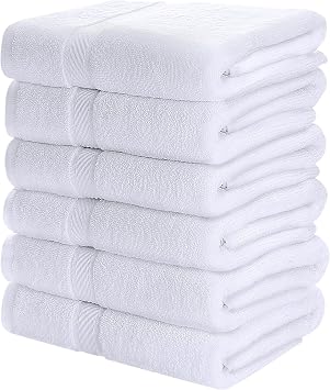 Utopia Towels - Pack of 6 Bath Towels 60x120cm (White)