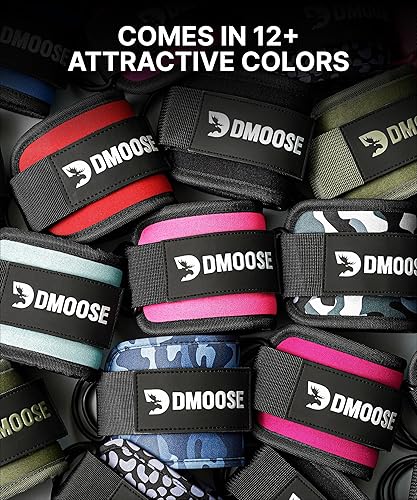 Miniatura 8 de DMoose - Correa de tobillo para máquina de cable, talla única, con acolchado de alta calidad, puños de tobillo para entrenamiento, entrenamiento de
