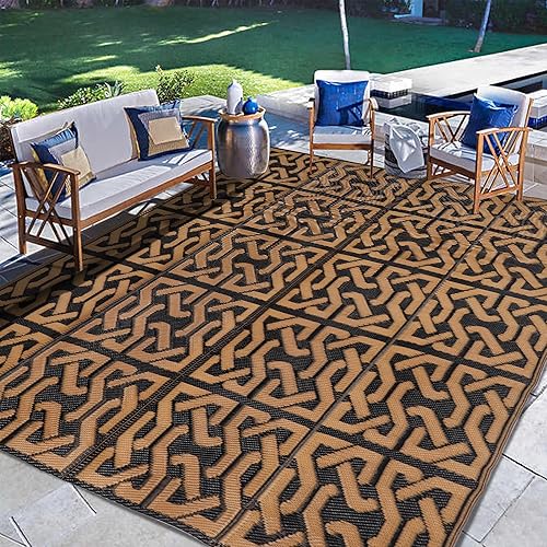 Miniatura 122 de SAND MINE Alfombras reversibles, alfombra de paja de plástico, alfombra de área moderna, alfombra de pavimento grande y alfombra para exteriores