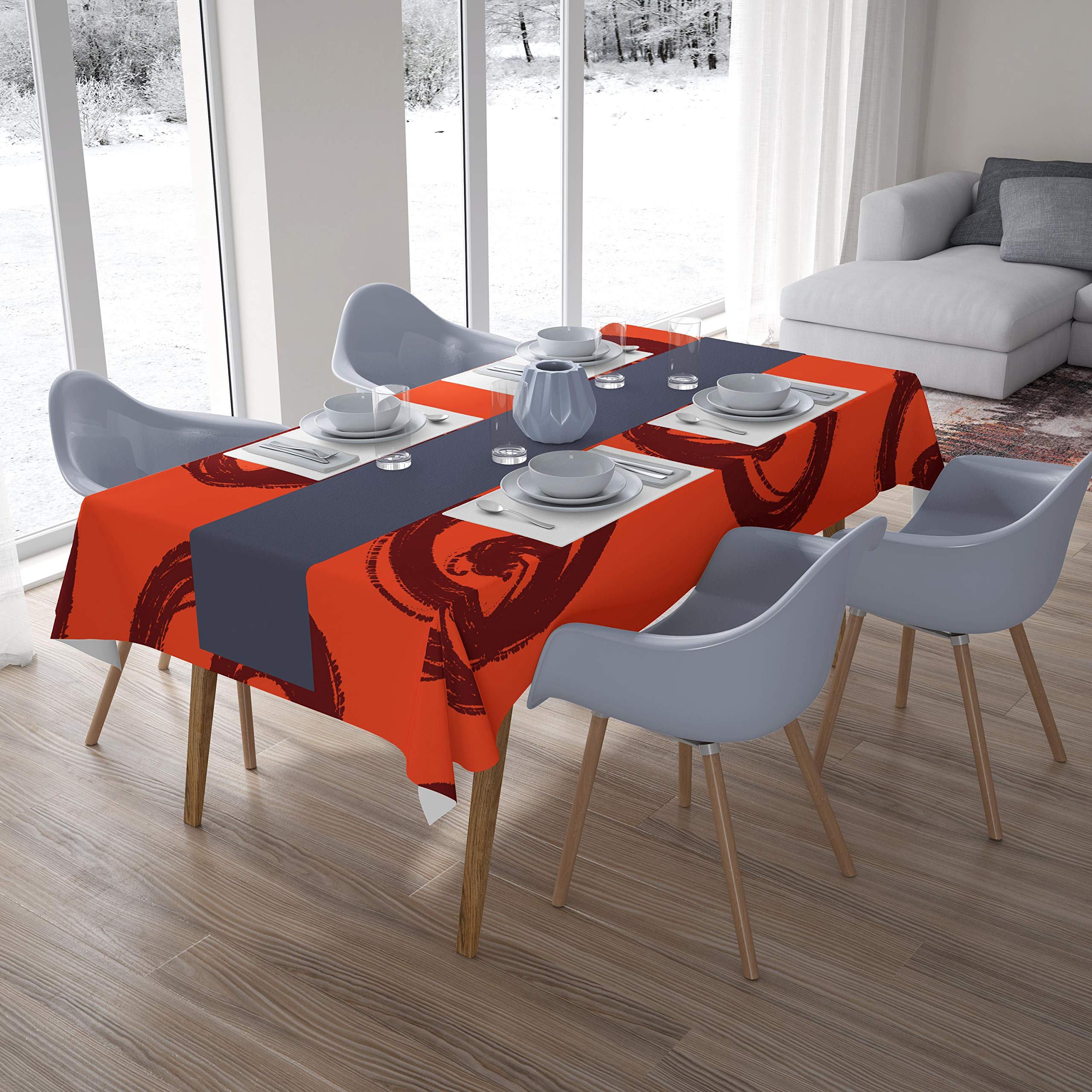 Nappe de table bordeaux orange Bonamaison pour embellir vos repas conviviaux