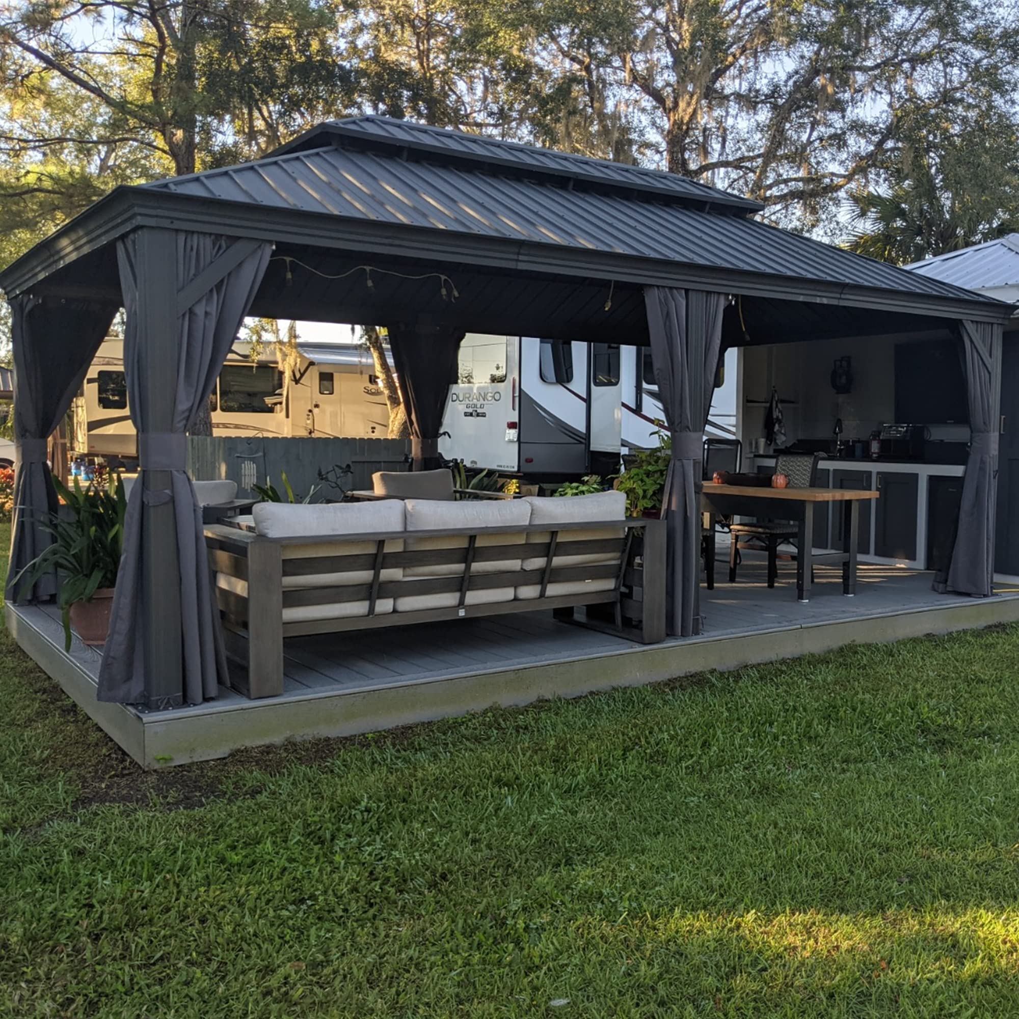 Buy PURPLE LEAF Heavy Duty Garden Gazebo 3.65 x 6 m with Galvanised