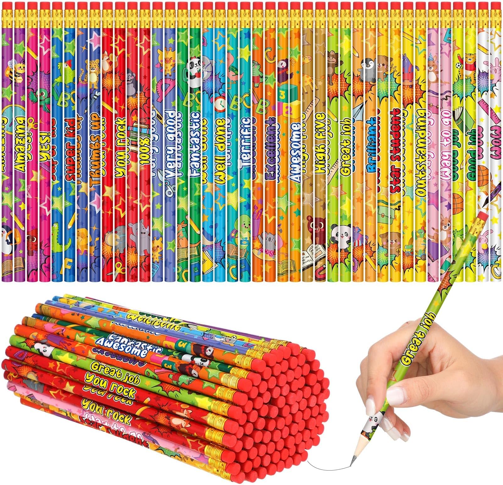 Estune 100 Pack Reward Pencils Gifts Inspirational