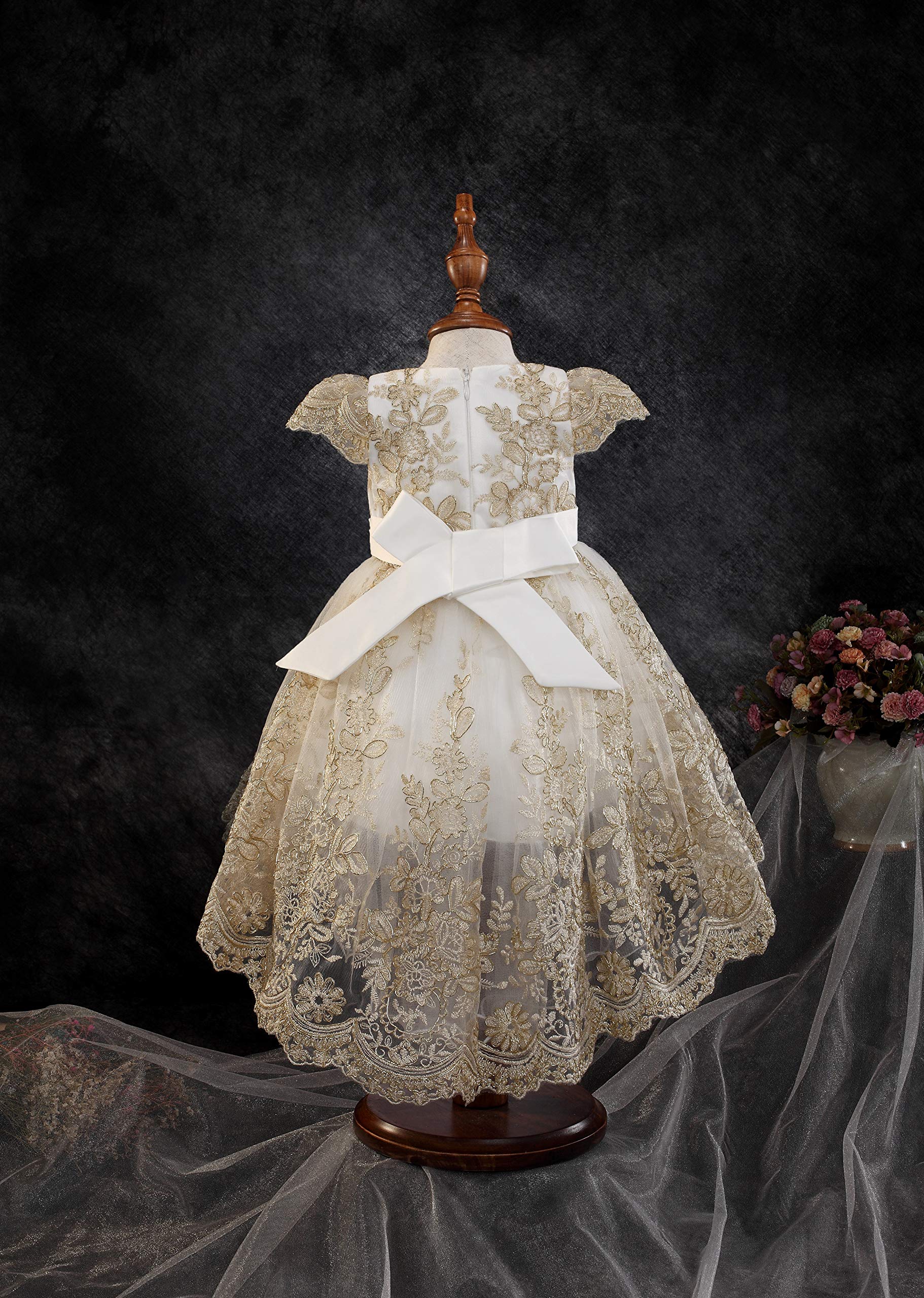 princess daliana dresses Daliana: Baby Flower Girl no-returns:2025-07-17_2028-09-04 Color:Antiquepearl 24 Months Long Sleeve Button Up
