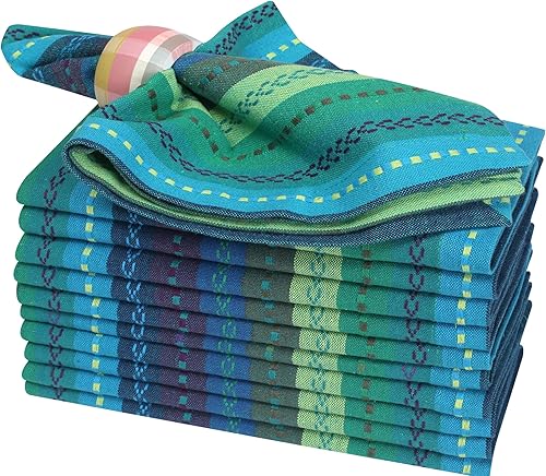 Miniatura 109 de Servilletas de lino y algodón de 18 x 18 pulgadas natural con vainica, servilletas de boda, servilletas de cóctel, servilletas de tela, servilletas