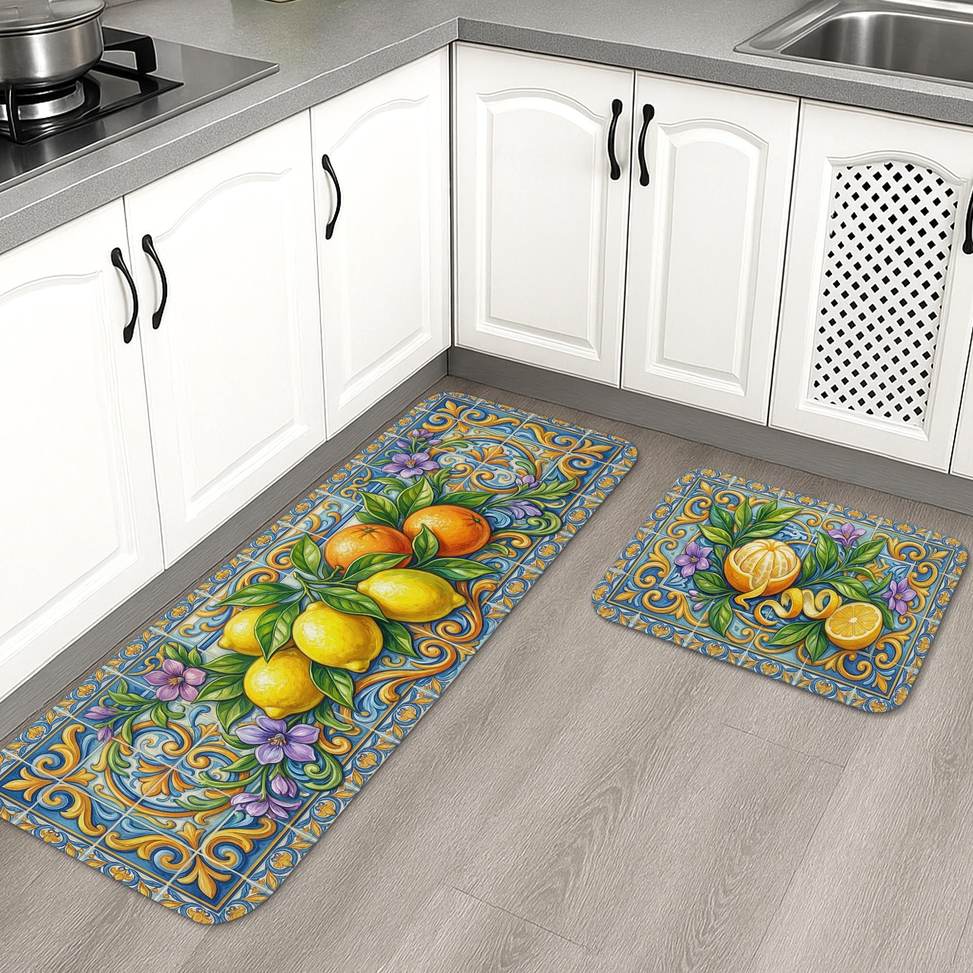 Tapis de cuisine douillet lavable pour éviter les sols glissants devant l'évier de cuisine