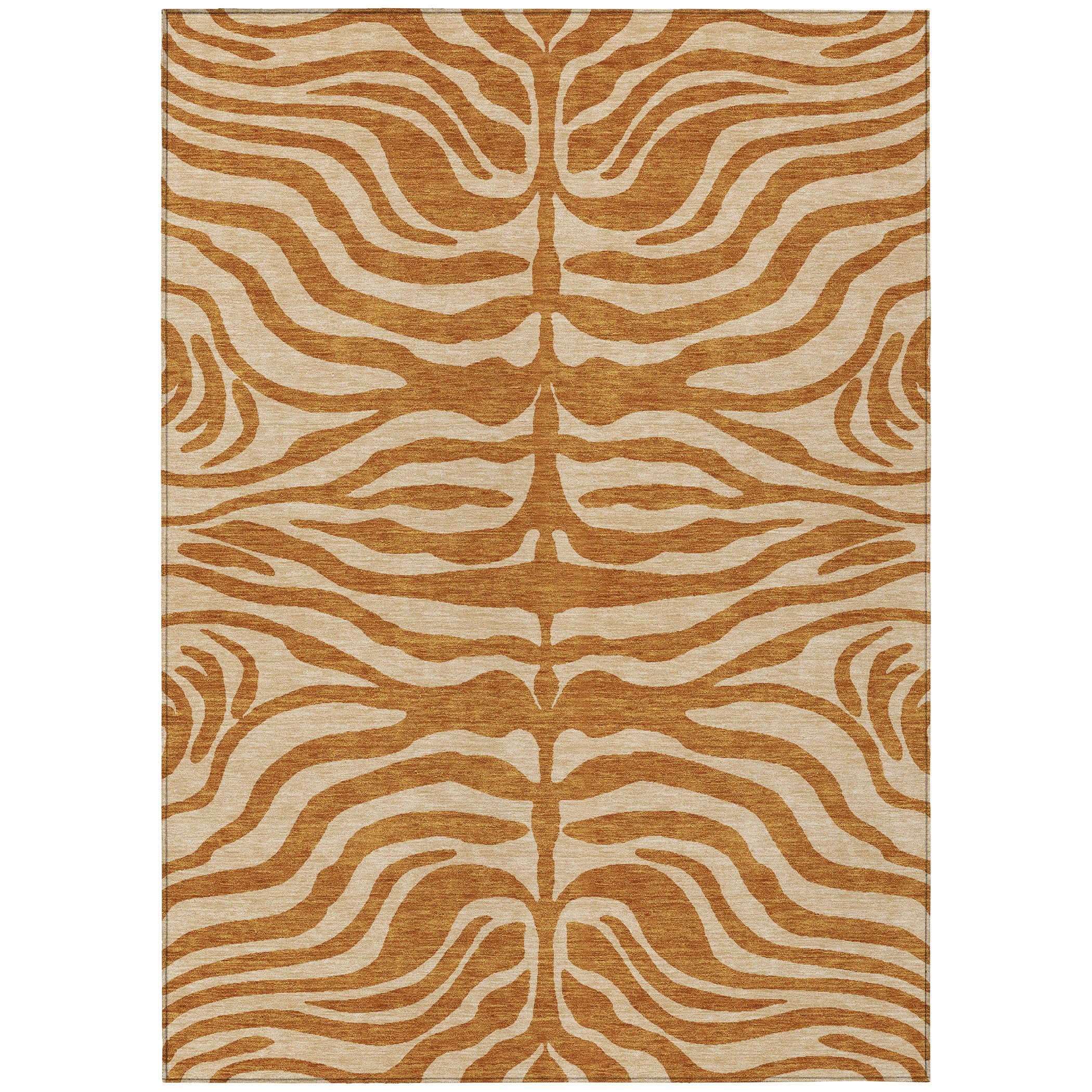 Addison Rugs Chantille ACN1042 Orange 8' x 10' Indoor Outdoor Area Rug, Easy Clean, Machine Washable, Non Shedding, Bedroom, Entry, Living Room,