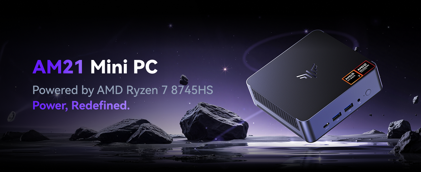 NiPoGi AM21 Mini PC Windows 11 Pro, AMD Ryzen7 8745HS (8C/16T, up