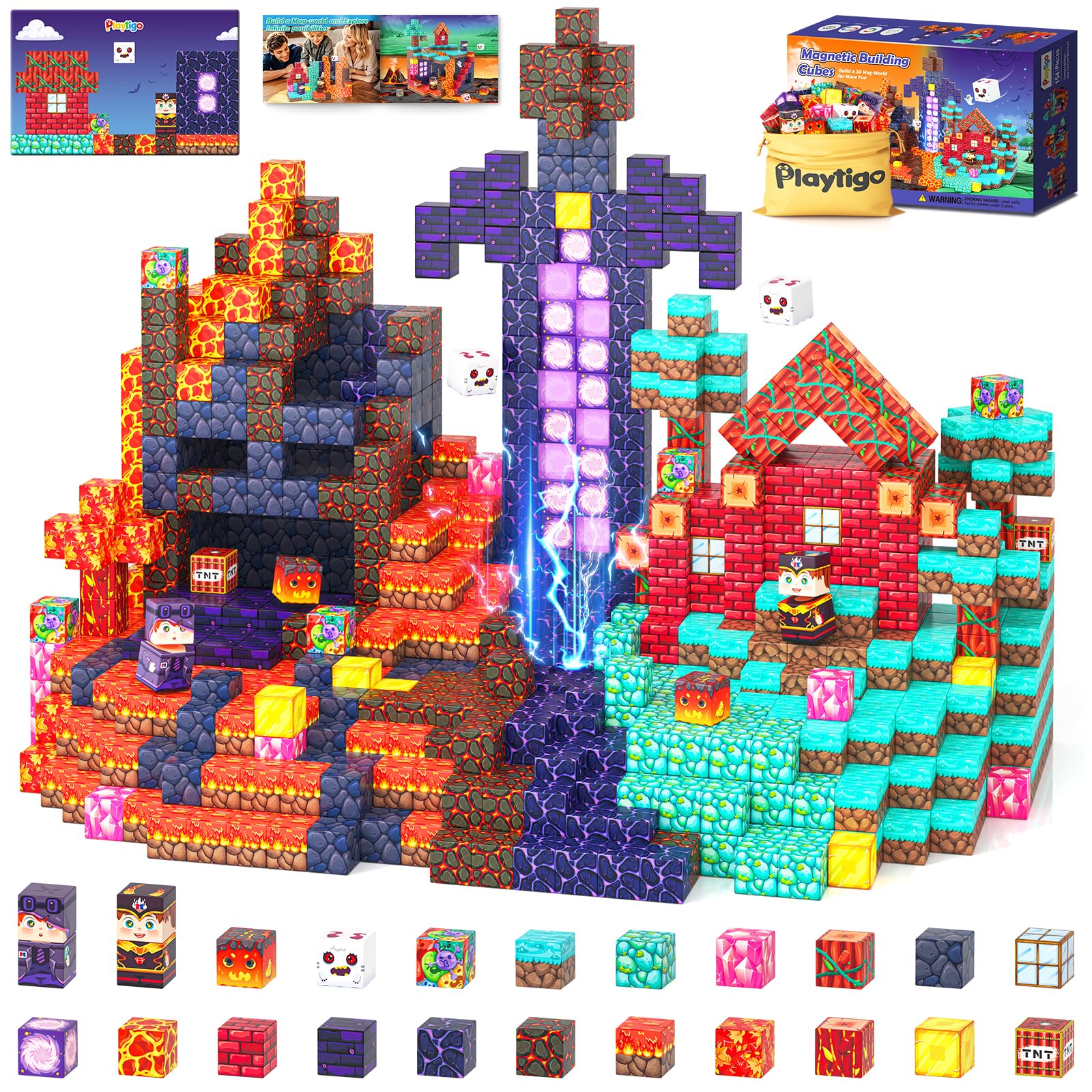 【くむ。】Life and Death＆GAO MagneticBlock Amazon.com: Playtigo 154PCS Magnetic Blocks Mine Magnet World