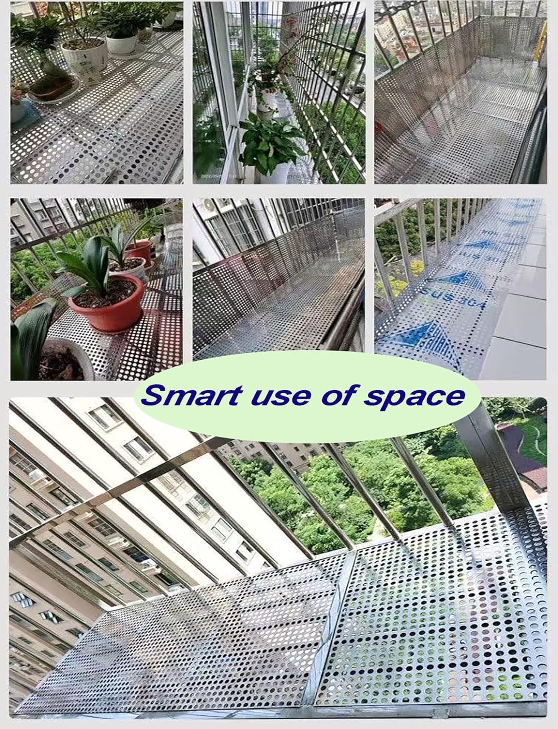 Anti-Drop Punching Board - 304 Stainless Steel Safety Pad, Perforated Design for Windows, Courtyards, Patios - Durable 4-Sided Thickness, Size L W 130x40cm