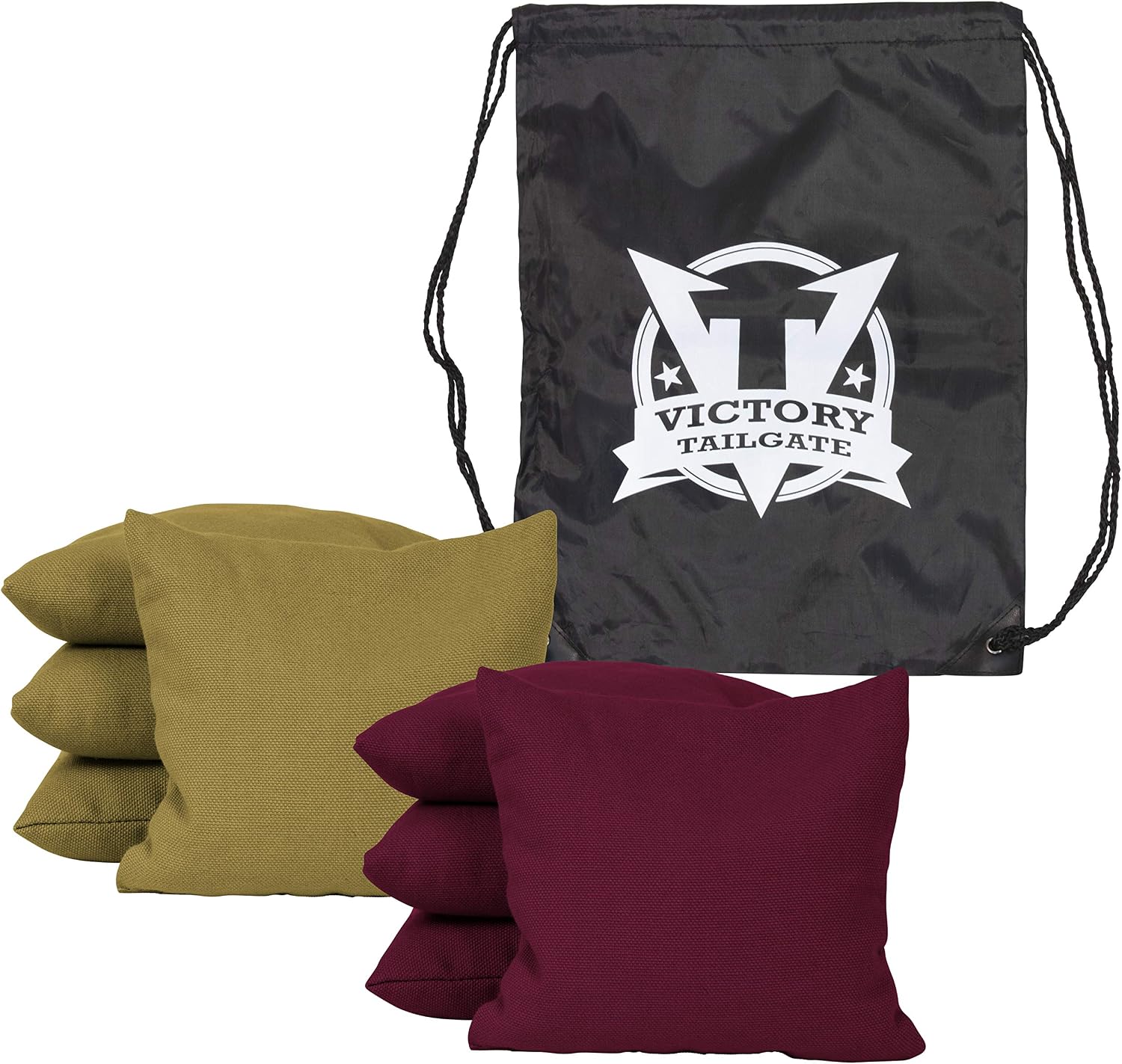 Victory Tailgate 8 Colored Corn Filled Regulation Cornhole Bags with Drawstring Pack - Multiple Colors Available
