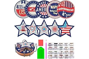 10 Pcs 4th of July Diamond Painting Coasters Kit