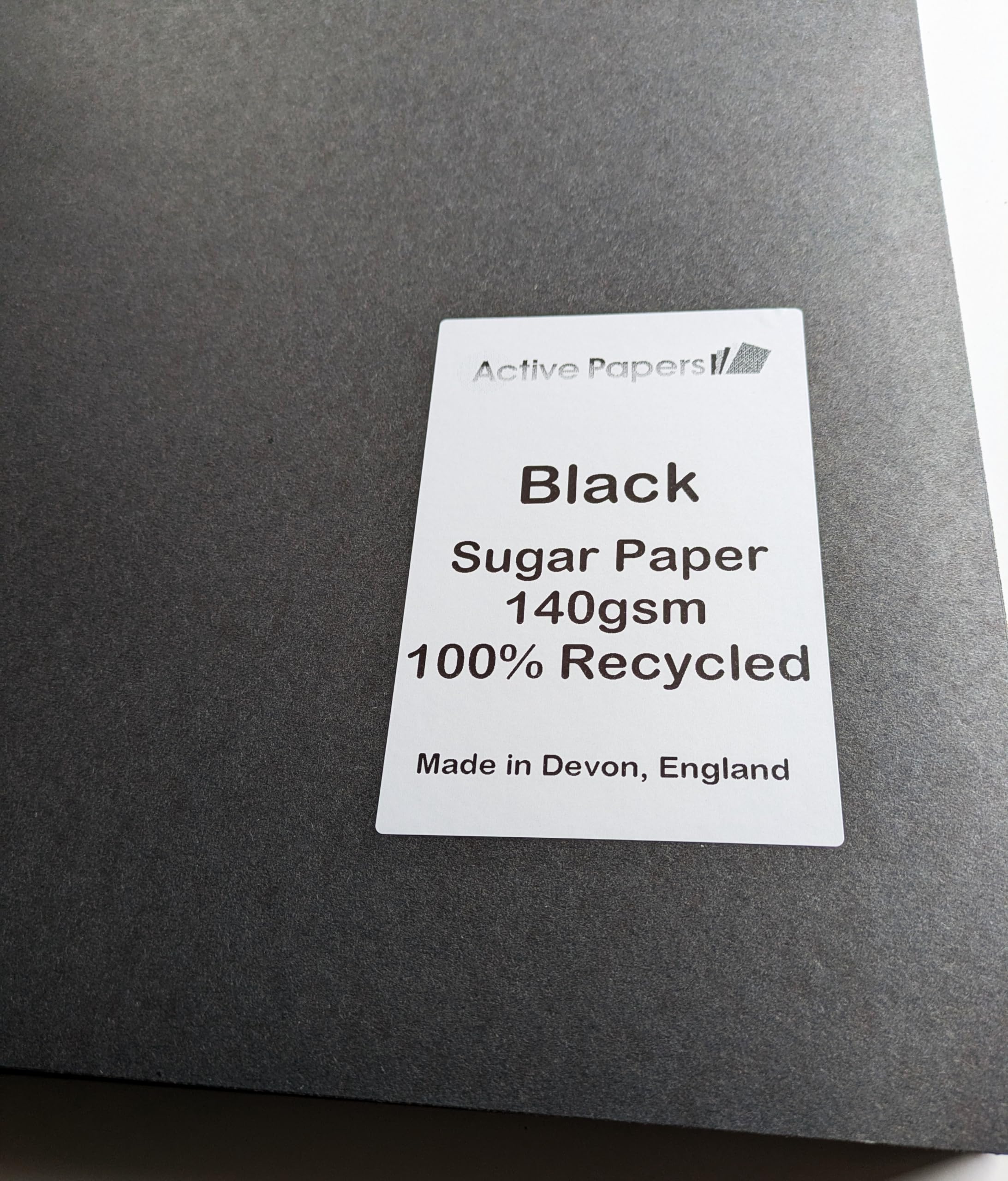 Black Sugar Paper 140gsm A3 Size 250 Sheets Recycled Made in UK
