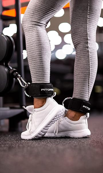 Fitgriff® Cavigliere Cavi Palestra V2 (2 Pezzi)- Attrezzi Fitness da Donna e Uomo per Kick Back, Allenamento dei Glutei, Leg Curl - Ankle Straps Gym - 2
