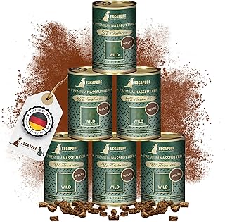 Escapure Adult Wet Food Wild 6 x 400 g Tin - 90% Pure Wild Meat Dog Food - Canned Food Wild Pot without Additives - Supplementary Feed for Adult Dogs Grain Free product image