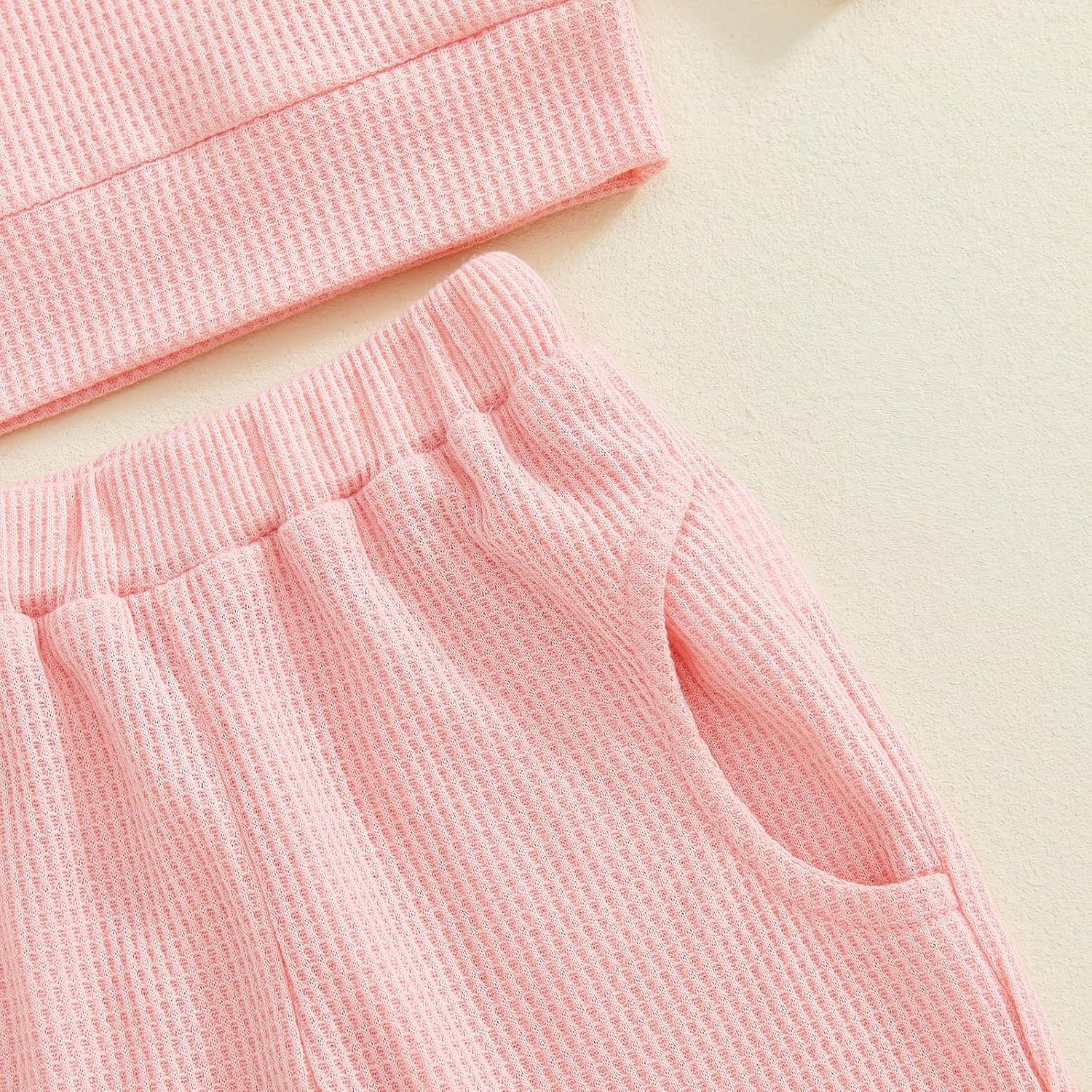 Aunties Bestie Baby Outfit Toddler Girl Long Sleeve Pullover Tops and Waffle Pants Set 2Pcs Infant Fall Winter Clothes - Image 6