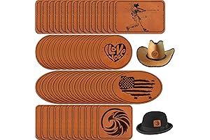 60 Pack Customizable Leather Iron On Patches for Hats
