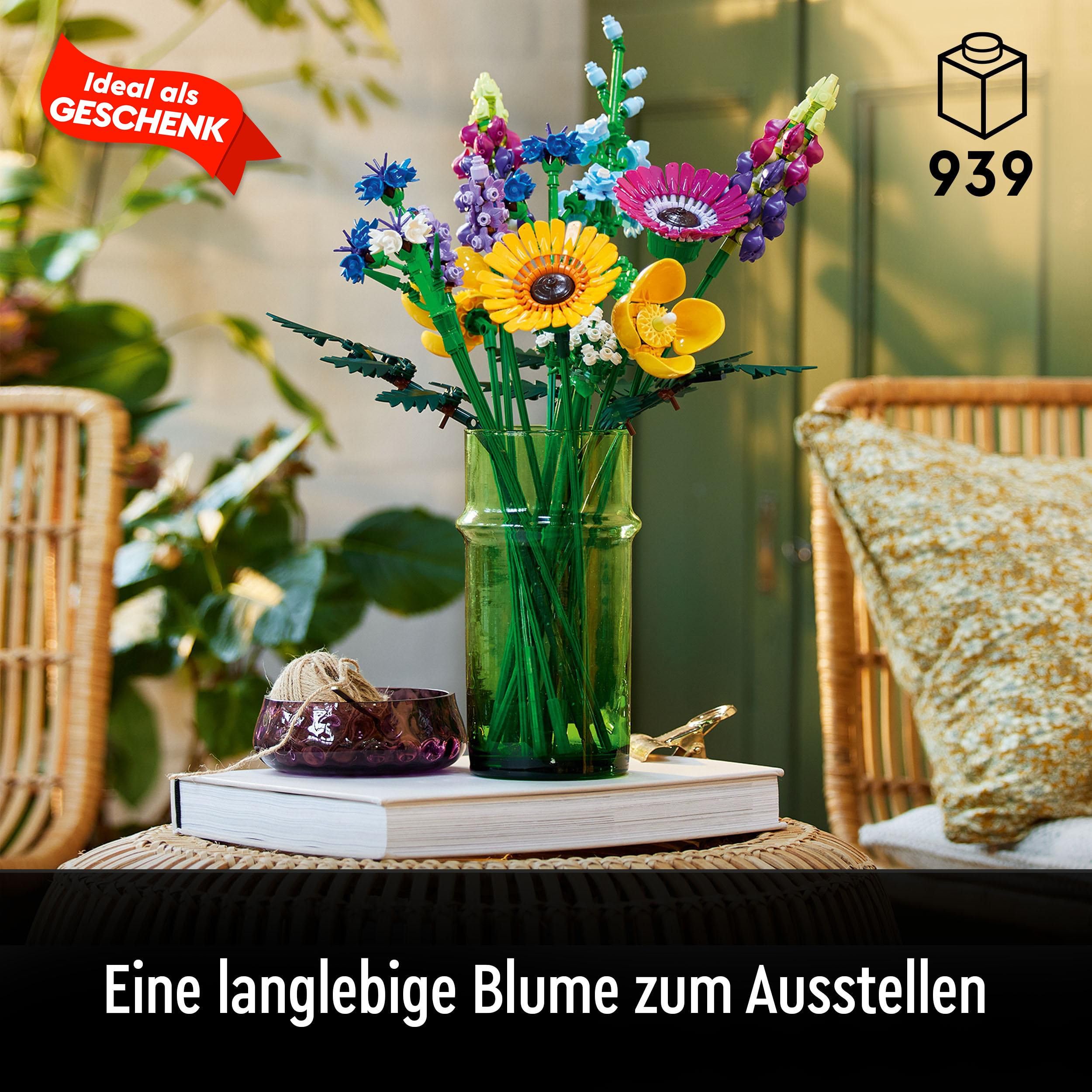 LEGO Botanicals Wildflower Bouquet Set - Artificial Flowers with Poppies and Lavender - Crafts kit for Adults - Home Office Décor Gifts for Women and Men - 10313