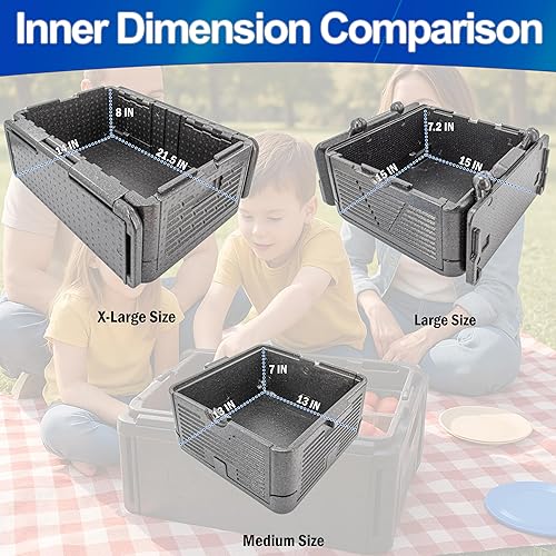 Miniatura 5 de Caja plegable de espuma enfriadora Iceless, aislada, plegable, portátil, ligera, sin hielo y resistente al agua, color negro medio