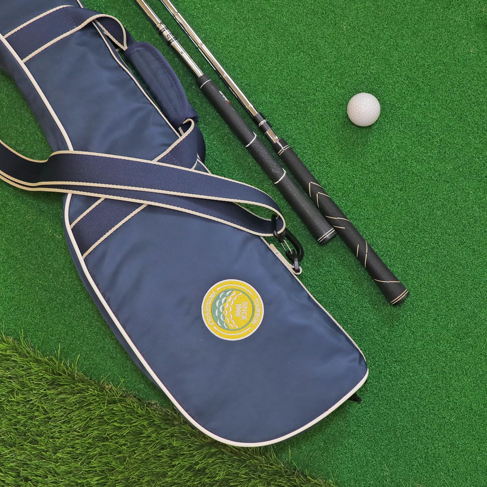 Tourbon - Borsa da golf portatile in nylon, leggera, pieghevole, con tasca con cerniera