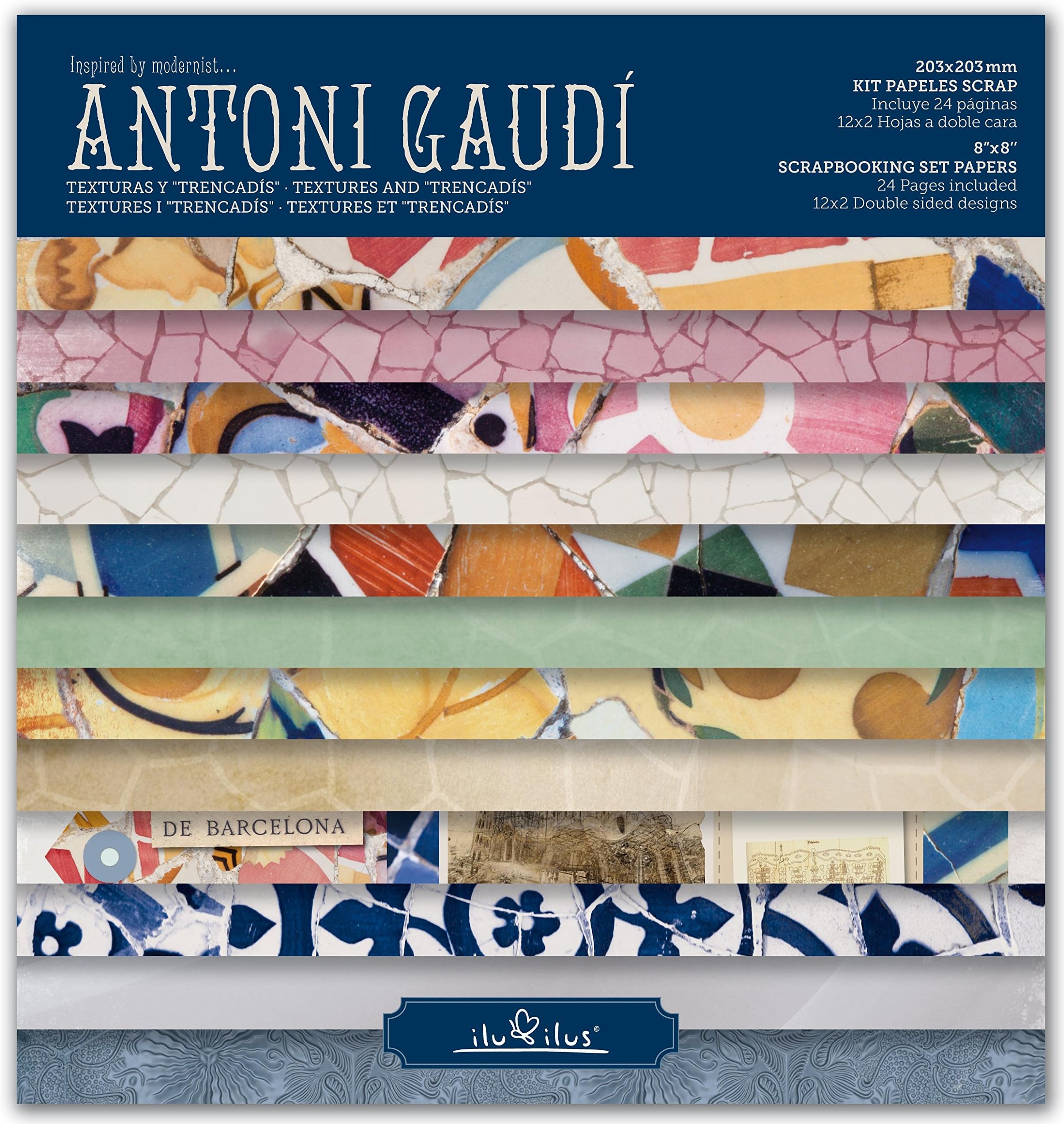 Scrapbook - Gaudí- Pad 8 inches -203mm // Kit Papers for Scrapbooking