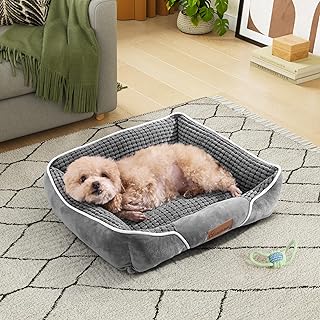 YITAHOME Dog Bed for Dogs Small Size, Dog Cushion, Dog Beds, 51 x 48 cm, Non-Slip Underside, Dog Sofa, Grey product image