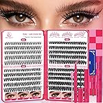 Waltz Lash Clusters Kit - Lash Clusters Lashes D Curl Eyelash Clusters 30D40D50D60D Fluffy Natural Lash Extension Kit with Bond and Seal 0.07MM False Eyelashes DIY at Home