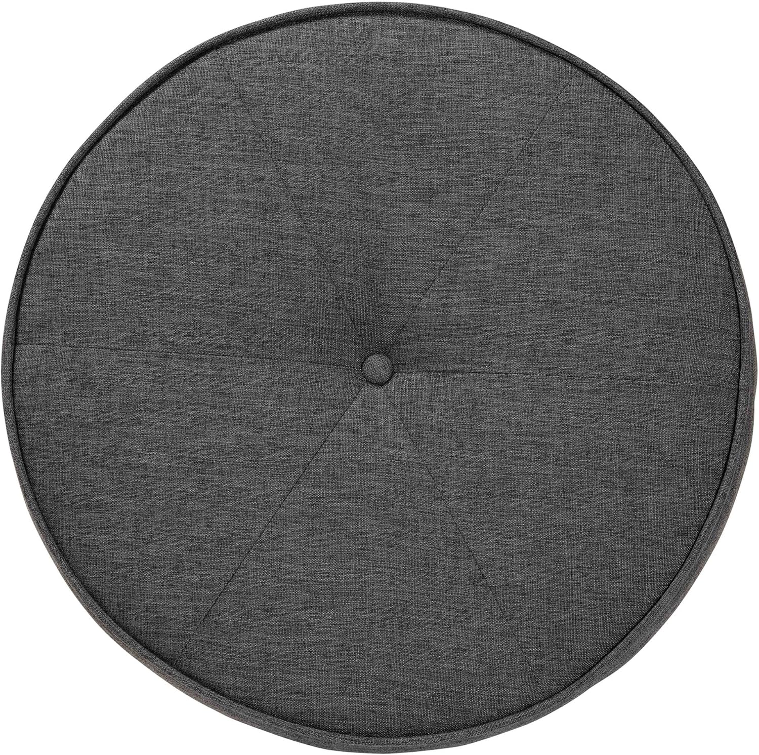 Baxton Studio Theo Japandi Greyish Beige Fabric and Walnut Brown Finished Wood Ottoman Footstool