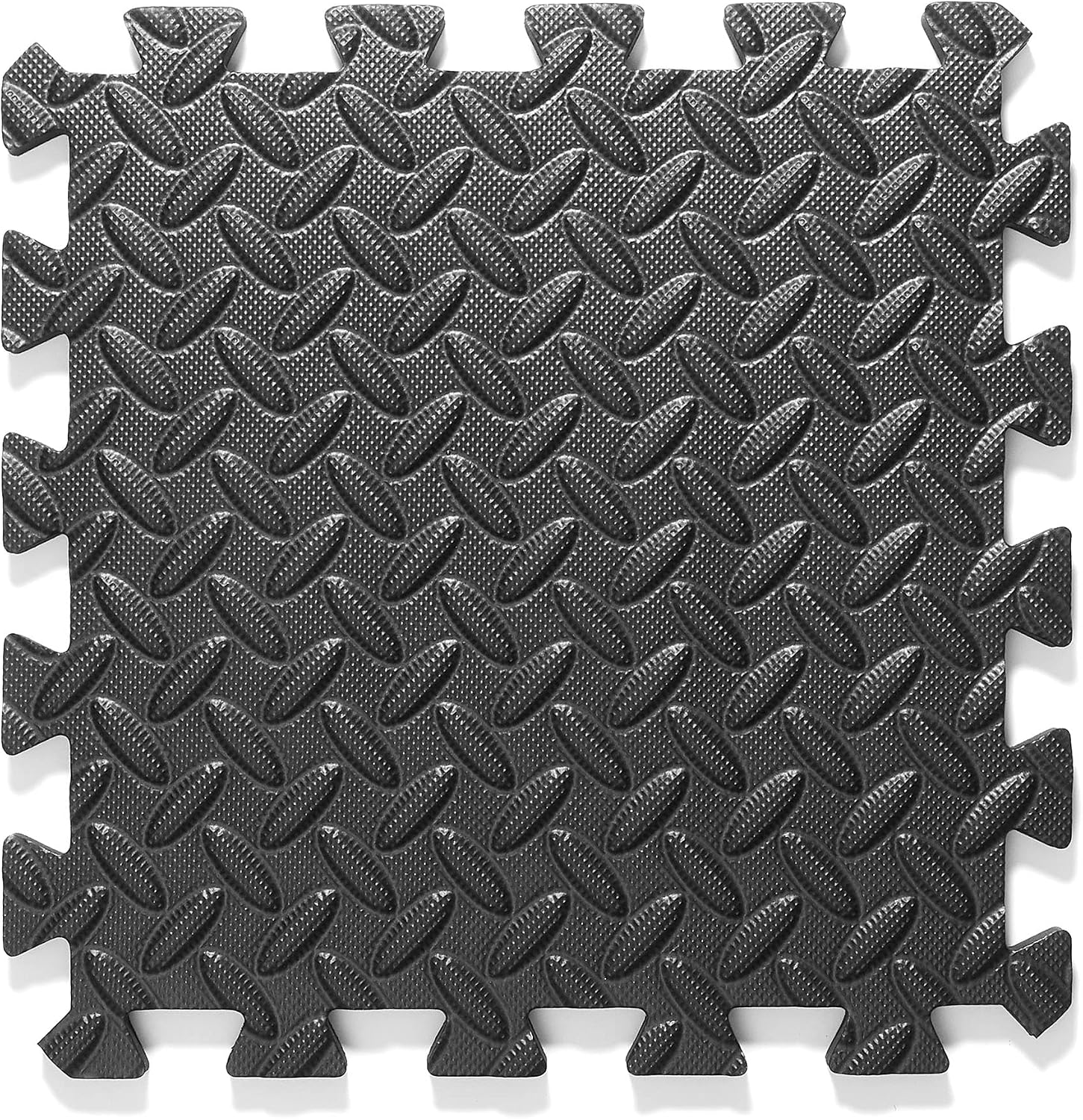 Philosophy Gym Pack of 36 Exercise Flooring Mats - 12 x 12 Inch Foam Rubber Interlocking Puzzle Floor Tiles - Black