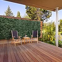 Vista 7 de E&K Sunrise: Rejilla para cerca de privacidad con soporte de cerca, tamaño: 39 x 136 pulgadas. Hojas sintéticas de hiedra para decoración