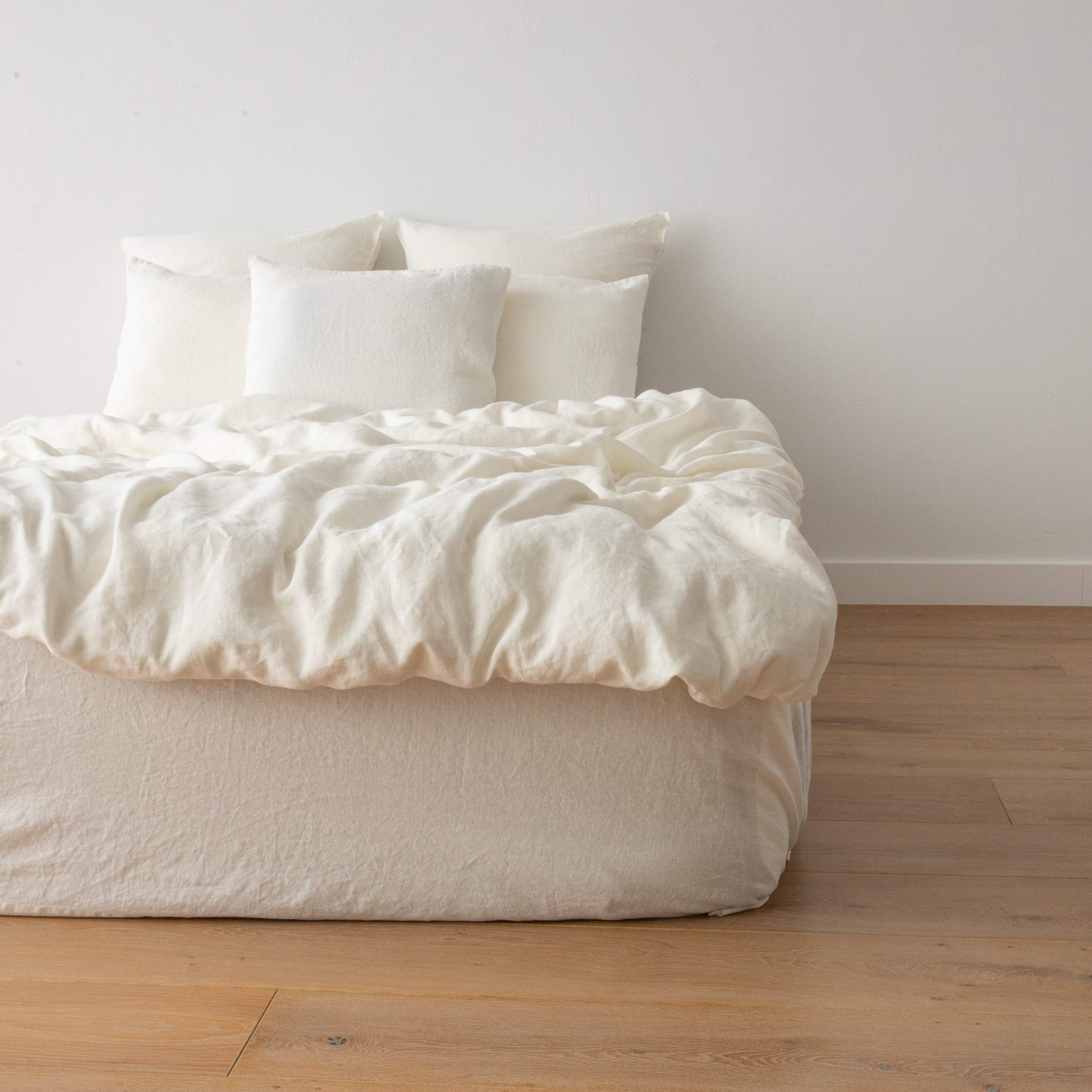 LinenMe Bettbezug 260 x 240 aus 100% Leinen - Deckenbezug, Bettdeckenbezug, Gewaschene Leinen Bettwäsche 260x240 cm - Aus Weiß