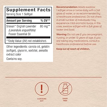 Nature's Way CalmAid Lavender Oil Supplement, Calm & Stress Support*, 30 ct