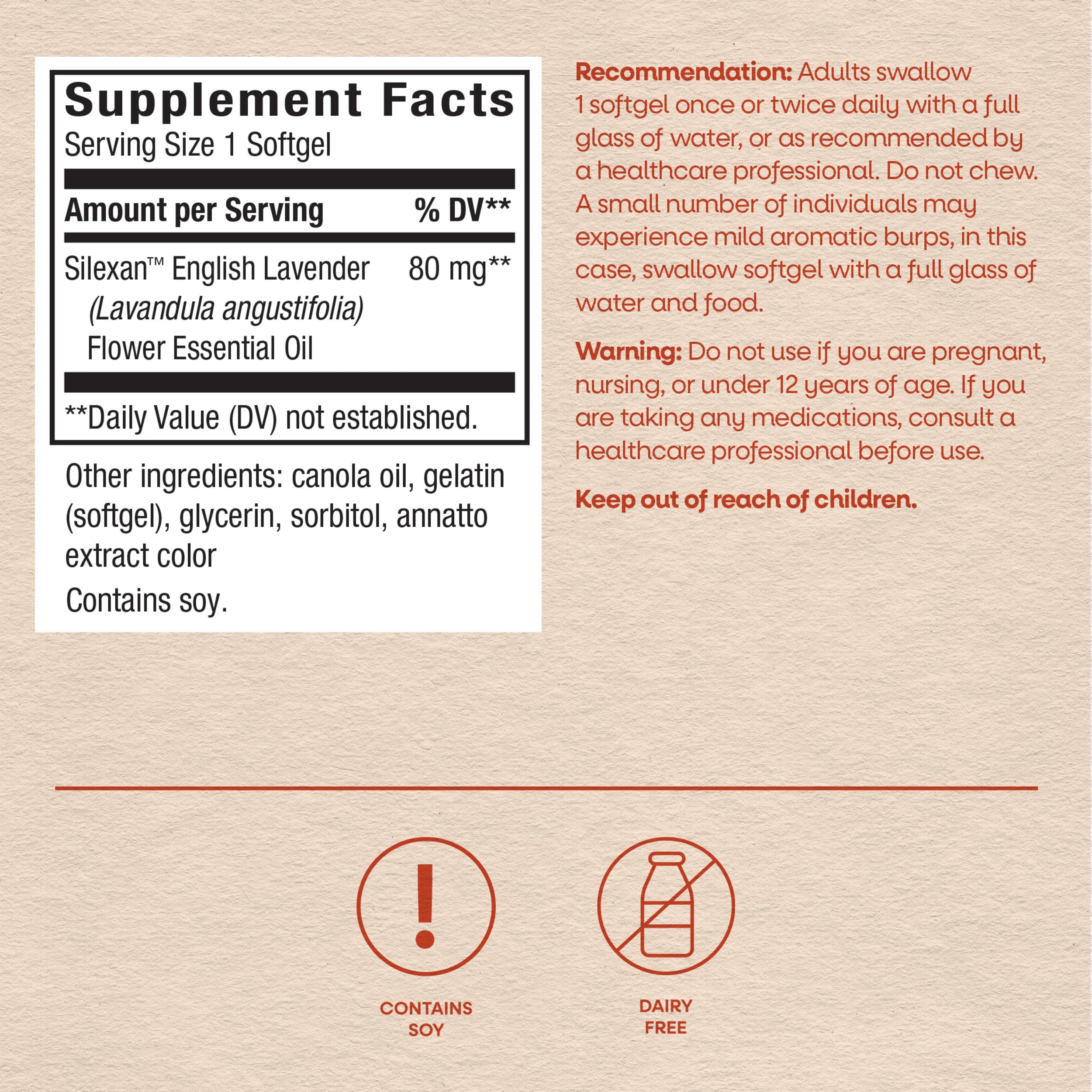 Nature's Way CalmAid Lavender Oil Supplement, Calm & Stress Support*, 30 ct — Amazon image 6