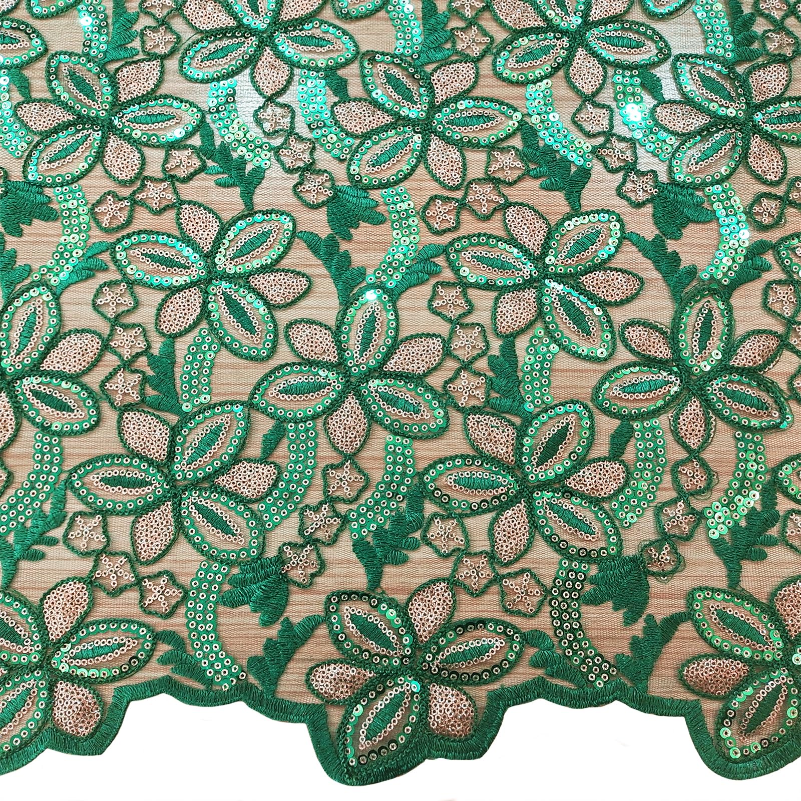 Bestway Tela de encaje africano suave con lentejuelas bordadas de tul francés de 5 yardas para boda y fiesta (verde azulado)