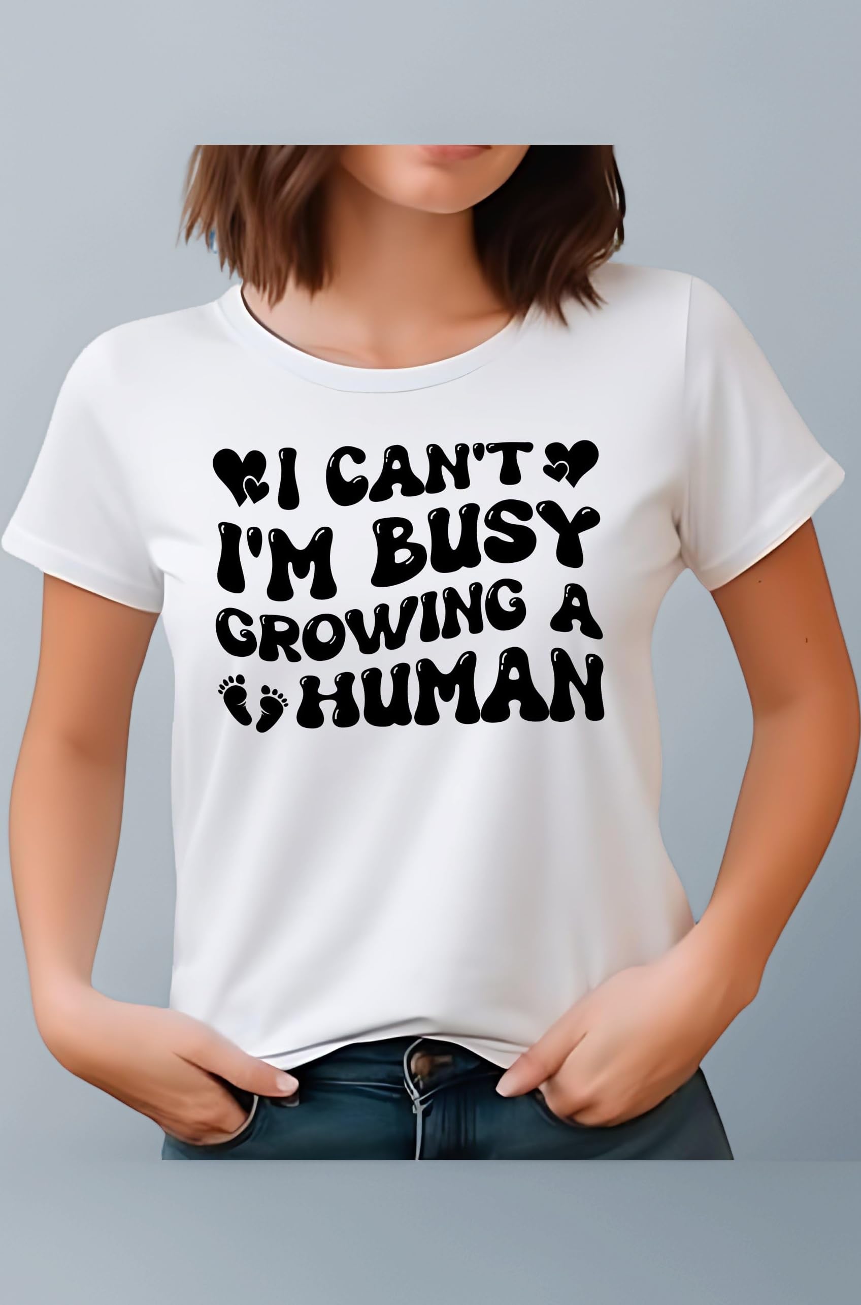 Maternity T-Shirt I Can't, I'm Busy Growing a Human Pregnancy Trendy Tee
