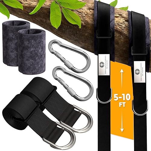 Paquete de 2 correas para colgar columpios de árbol, correas ajustables de 5 a 10 pies para colgar columpios, resistentes y resistentes a la
