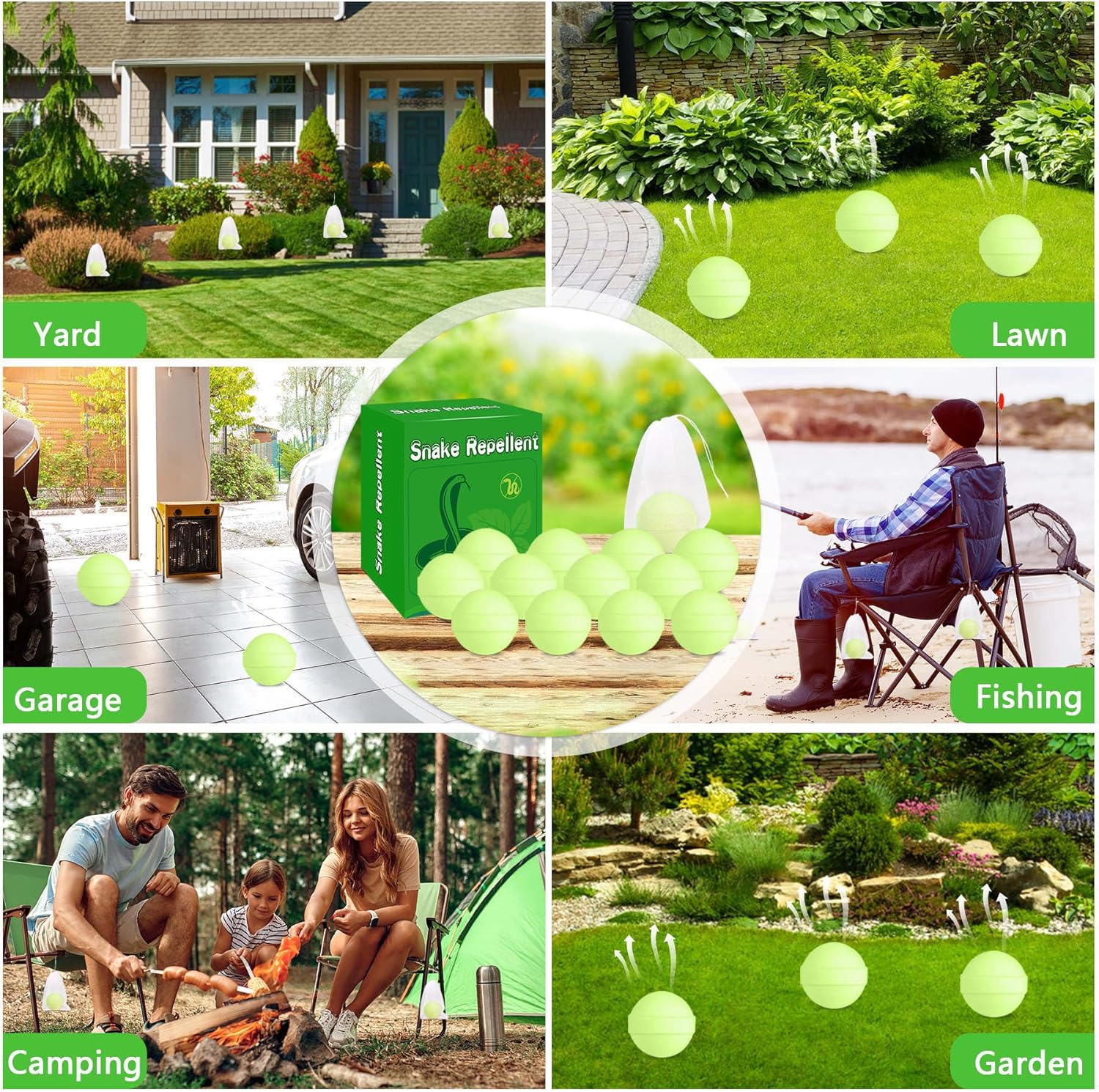 24 Pack Snake Repellent for Yard, Natural Rodent Repellent Balls for Outdoors and Indoor, Keep Snakes Lizard and Rodent Away from Lawn Yard Garden Camping Fishing Pet Safe