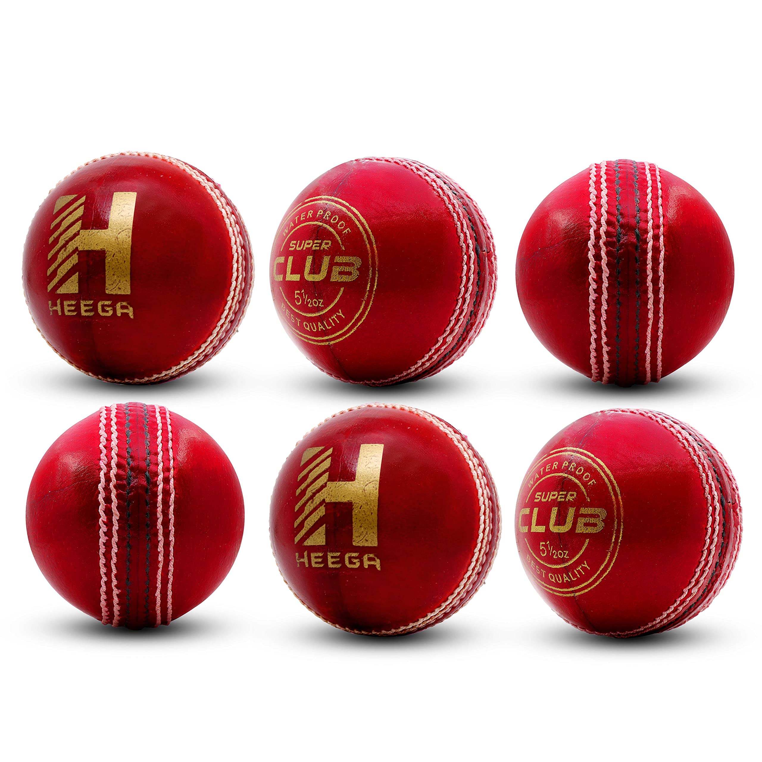Heega Super Club Natural Red Cricket Leather Ball (Pack of 6) (B0B53P9N4G) Amazon Price History, Amazon Price Tracker