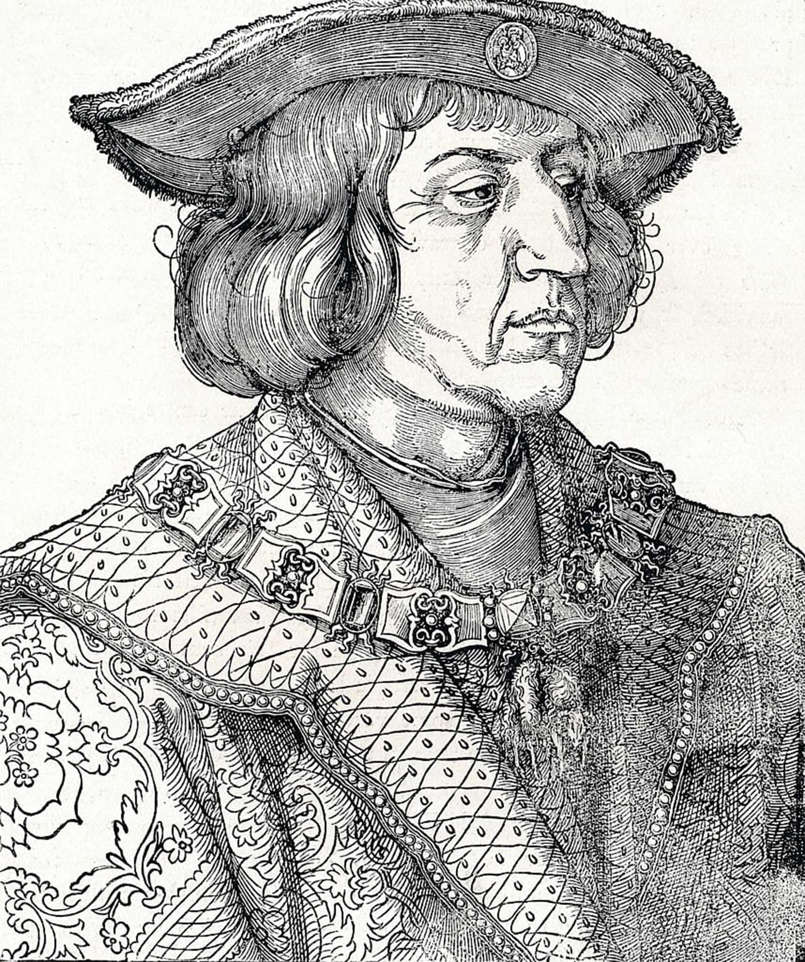 ARTXLXXBN Famous Painting Canvas Artwork Graffiti Print Portrait of Emperor Maximilian I by Albrecht Dürer Portrait Canvas Image for Home Decor 60x90cm