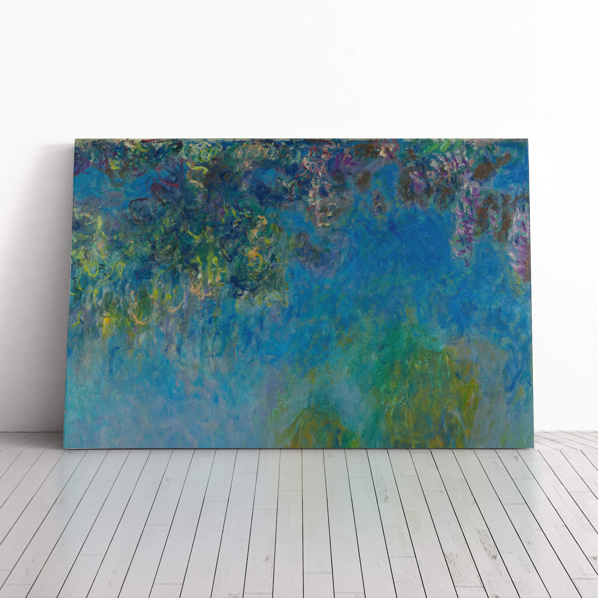 Claude Monet Wisteria Canvas Print | Gallery Wrapped 30mm Frame Wall Art | 20x14 inches | Ready to Hang | Modern Picture | Living Room Bedroom Lounge Office