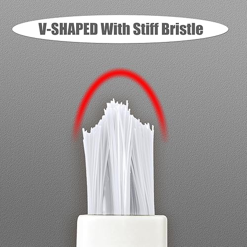 Miniatura 4 de 4 cepillos limpiadores de lechada, cepillo de limpieza de cerdas rígidas en forma de V, herramienta de limpieza para suelos de azulejos, pistas,
