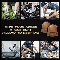 Vista 7 de Rodilleras supersuaves para el trabajo, diseño de cojín interior reemplazable, rodilleras de cuero para construcción, pisos, jardinería, limpieza