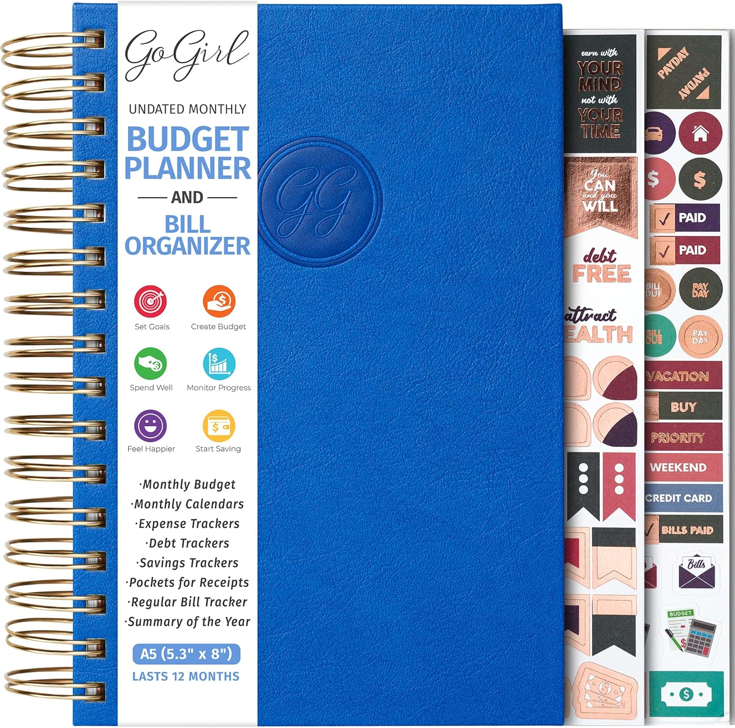 GoGirl Budget Planner & Monthly Bill Organizer Monthly