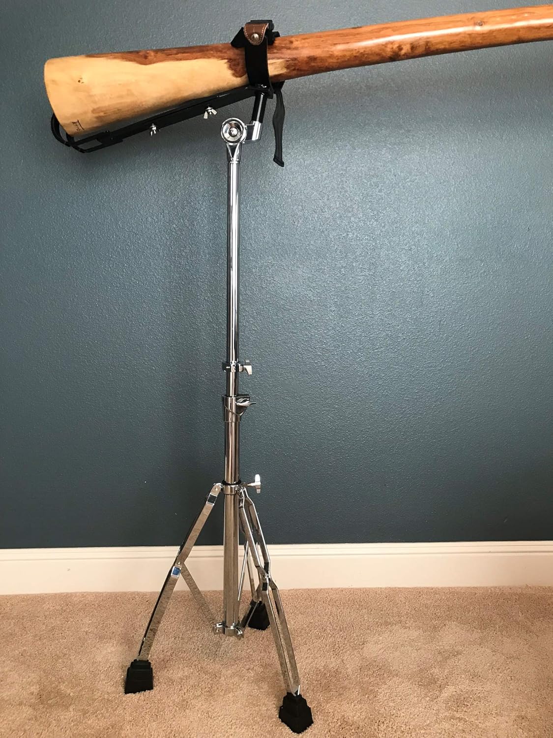 Terre Heavy Duty Stainless Steel Handpan Djembe Didgeridoo Stand, Chrome Plated, Folds for Easy Transport